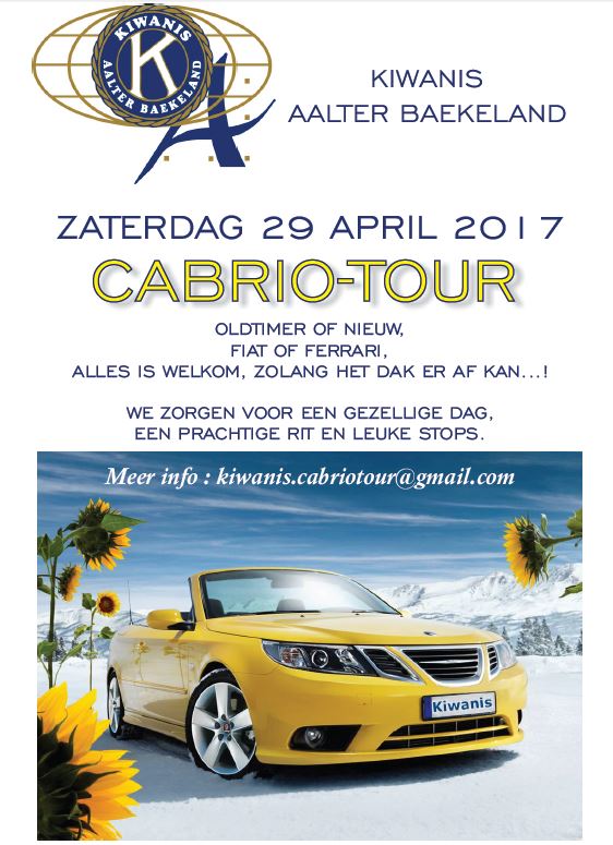 Op de kalender bij Kiwanis Aalter: 29.04.2017 » Cabriotour